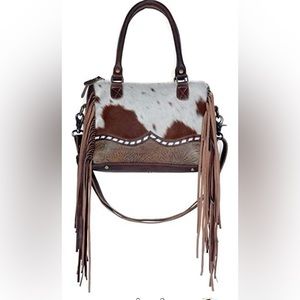 Myra Bag Upcycled Canvas & Cowhide Concealed Carry Leather Bag